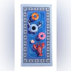 Vera Bradley Essential Beach Towel in Etched Floral Pool Blue NWT